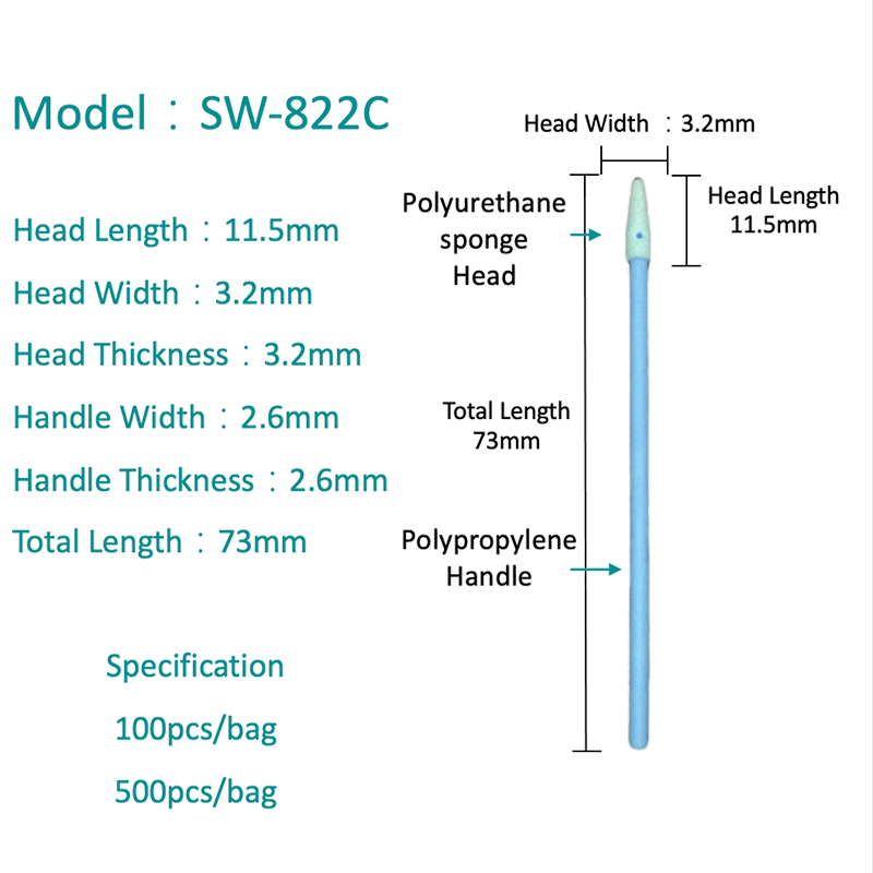 SW-822C نوک فوم تمیز کردن سواب