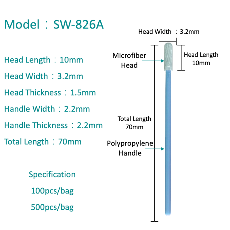 SW-826A Microfiber Swab فوق العاده خالص