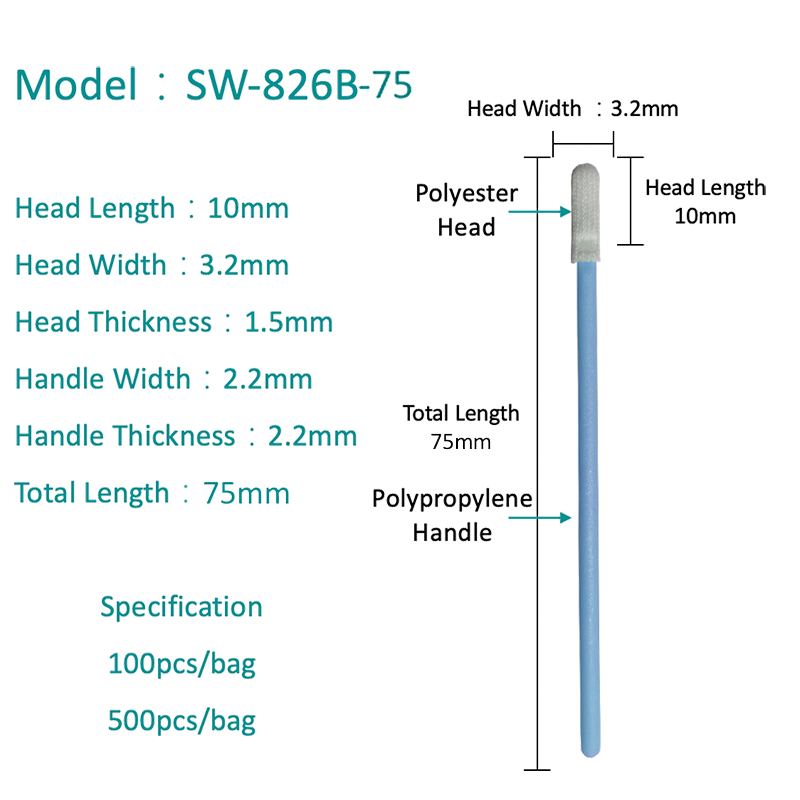 SW-826B-75 SWAB پلی استر مقاوم در برابر شیمیایی