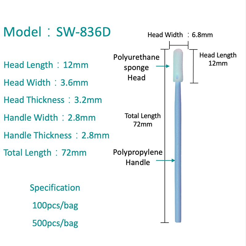 SW-836D Round Round Lint Free Sponge Swab