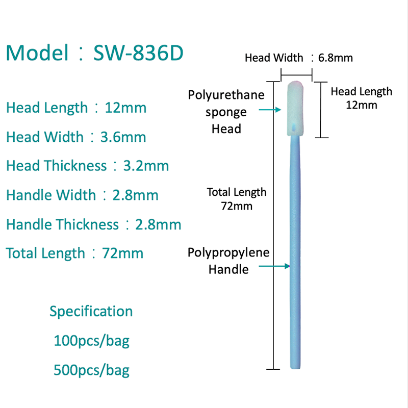 SW-836D نوک فلکس کوچک کف تمیز سواب