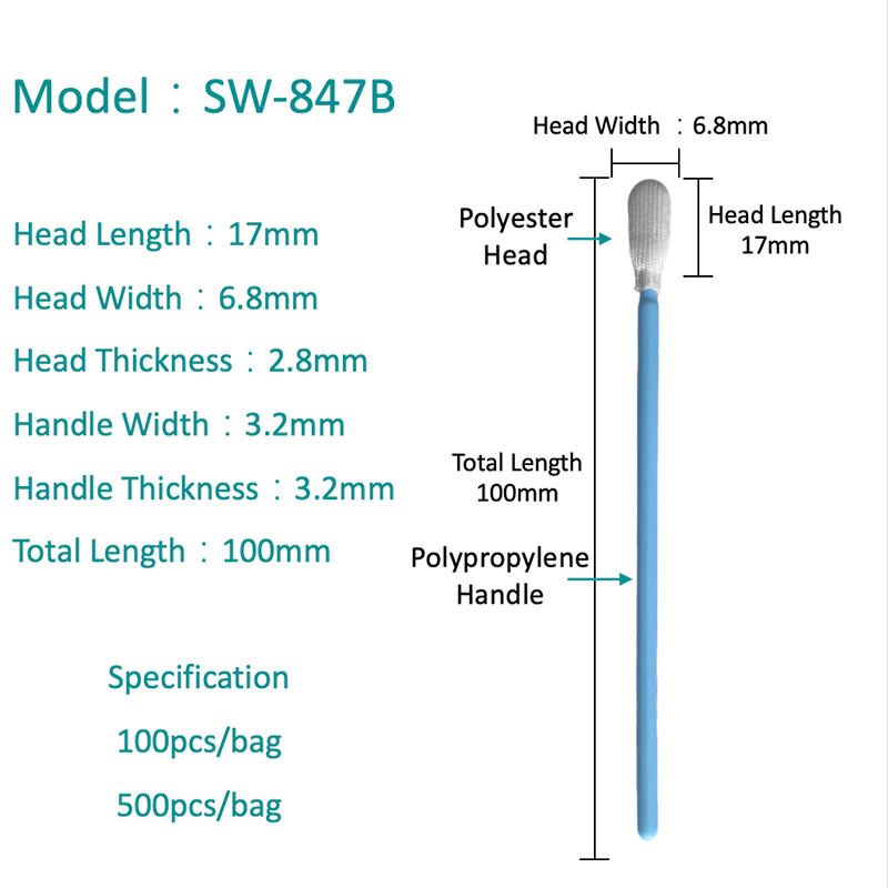 SW-847B حلال تحمل حلال صنعتی پلی استر سواب
